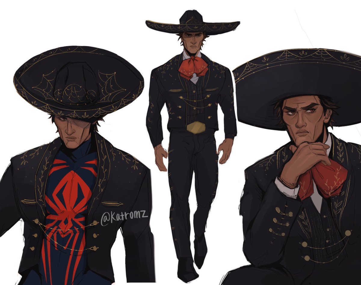 Katromz's tweet photo. Miguel in a full mariachi suit✨
#MiguelOHara #AcrossTheSpiderVerse #migueloharafanart #acrossthespiderversefanart https://t.co/pWsxzfHQQS