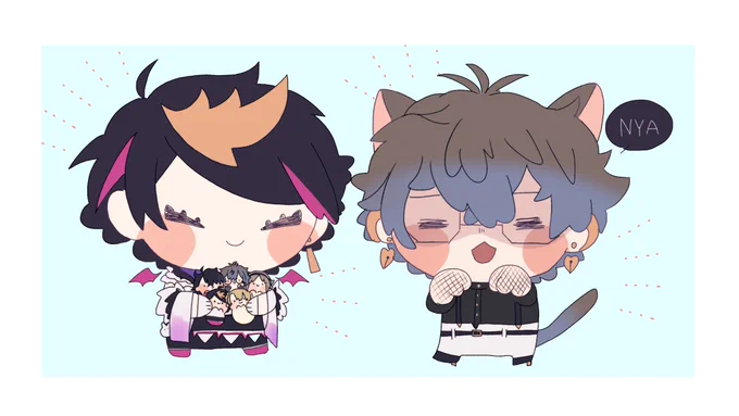 2人とも配信お疲れ様でした~~~! UFOキャッチャーバトル白熱すぎた 罰ゲーム、、、  #YaminoArt #Ikenography