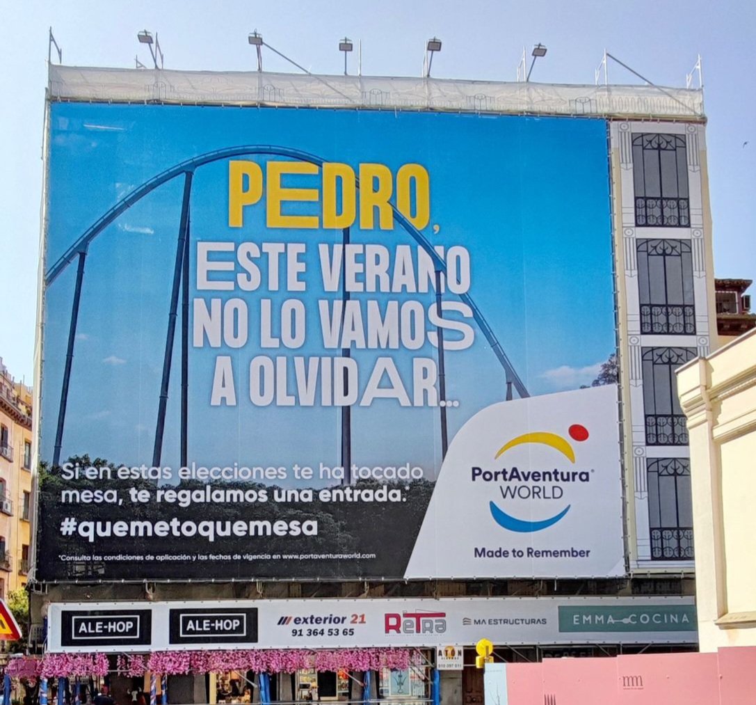 If you follow Spanish news... what a brilliant campaign!  Free park ticket (€50+!) if you are assigned by the government to work on election day on 23 July! Well done <a href="/Portaventura_ES/">PortAventura World</a> team!

Spanish: t.ly/gKkDa
English: t.ly/UxqdD