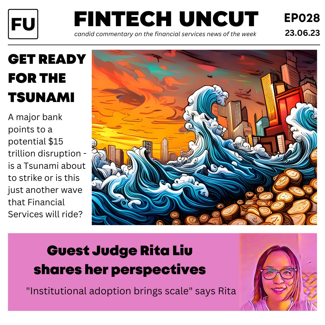 Fintech Uncut (@fintechuncut) on Twitter photo Our guest judge <a href="/thisisRita_Liu/">Rita Liu</a> weighed in with her thoughts as she joined <a href="/Chris_Skinner/">Chris Skinner</a> <a href="/RikCoeckelbergs/">Rik Coeckelbergs</a> & <a href="/andrewvorster/">AV</a> to discuss the biggest #banking #fintech and #crypto stories in the #fintechnews this week.
Full show on
youtu.be/TLAo_SbMJ3I or your favourite podcasts Our guest judge <a href="/thisisRita_Liu/">Rita Liu</a> weighed in with her thoughts as she joined <a href="/Chris_Skinner/">Chris Skinner</a> <a href="/RikCoeckelbergs/">Rik Coeckelbergs</a> & <a href="/andrewvorster/">AV</a> to discuss the biggest #banking #fintech and #crypto stories in the #fintechnews this week.
Full show on
youtu.be/TLAo_SbMJ3I or your favourite podcasts