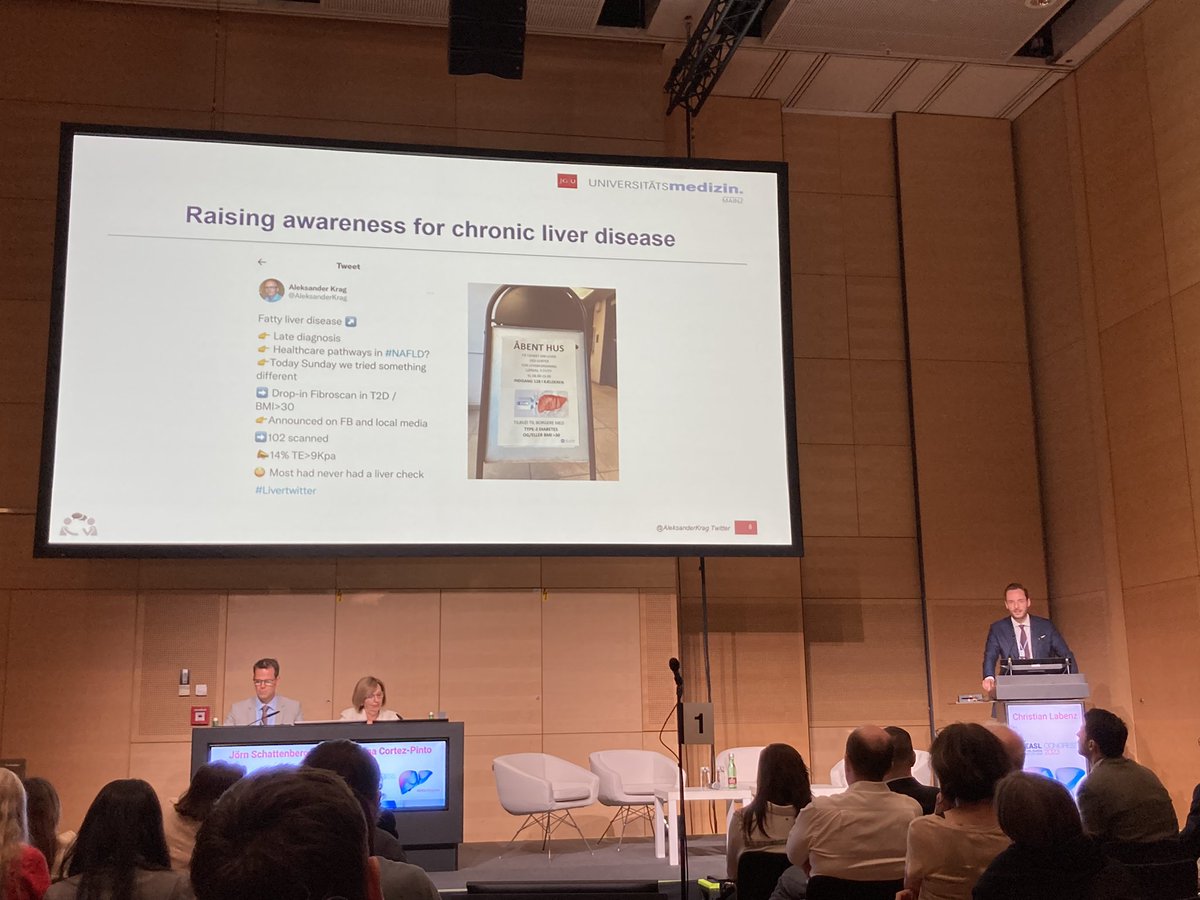 Eva Maria Schleicher (@evschleicher) on Twitter photo Brillant talk by <a href="/c_labenz/">CLabenz</a> about the hepatologist‘s perspective and how to improve patients attending for diagnostic work-up 🎈
<a href="/schattenbergJ/">Jörn Schattenberg</a> <a href="/AleksanderKrag/">Aleksander Krag</a> <a href="/hlcortezpinto/">Helena Cortez Pinto</a> <a href="/SJGairing/">Simon J. Gairing</a> <a href="/EASLnews/">EASLnews</a> <a href="/EASLedu/">EASL Education</a> Brillant talk by <a href="/c_labenz/">CLabenz</a> about the hepatologist‘s perspective and how to improve patients attending for diagnostic work-up 🎈
<a href="/schattenbergJ/">Jörn Schattenberg</a> <a href="/AleksanderKrag/">Aleksander Krag</a> <a href="/hlcortezpinto/">Helena Cortez Pinto</a> <a href="/SJGairing/">Simon J. Gairing</a> <a href="/EASLnews/">EASLnews</a> <a href="/EASLedu/">EASL Education</a>