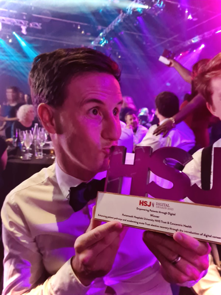 dafyddloughran's tweet photo. 📣 We won the #HSJDigitalAwards for empowering patients through digital! 🎉

Not the world’s biggest fan of award ceremonies but allowing myself to enjoy this one, and feel a little emotional about all the little wins and micro challenges traversed that it sort of represents 🙃 https://t.co/6OiZQeKk66