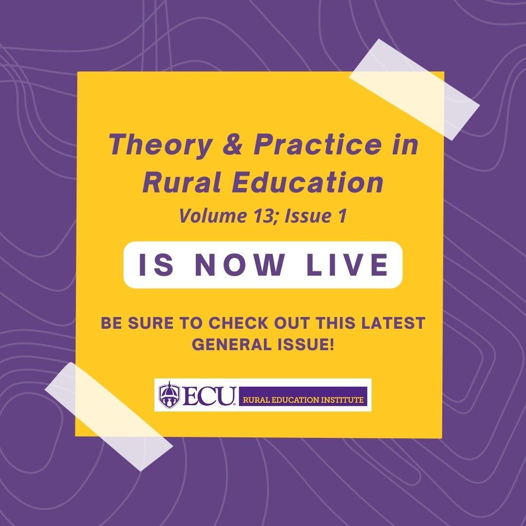 We are excited to share the latest general issue in Theory &amp; Practice in Rural Education! Be sure to check it out through the link below: tpre.ecu.edu/index.php/tpre…