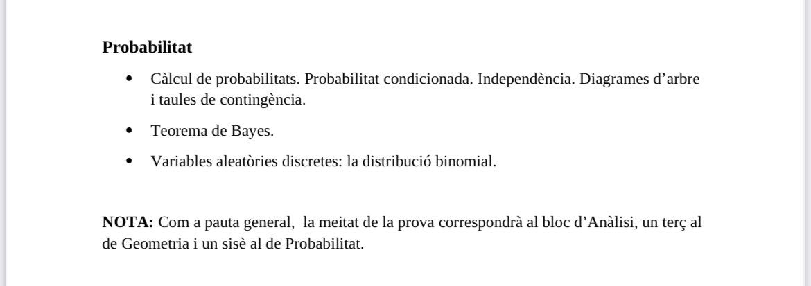 FerranMontardit's tweet photo. Per les PAU 2024 de Matemàtiques afegeixen nous continguts, quan això s’hauria d’haver informat fa un any perquè el Batxillerat és un cicle de 2 cursos. A més, les hores de Matemàtiques a 1r de Batxillerat les han reduït i a 2n es mantenen igual amb un contingut ja prou extens. https://t.co/yoJElJRL5F