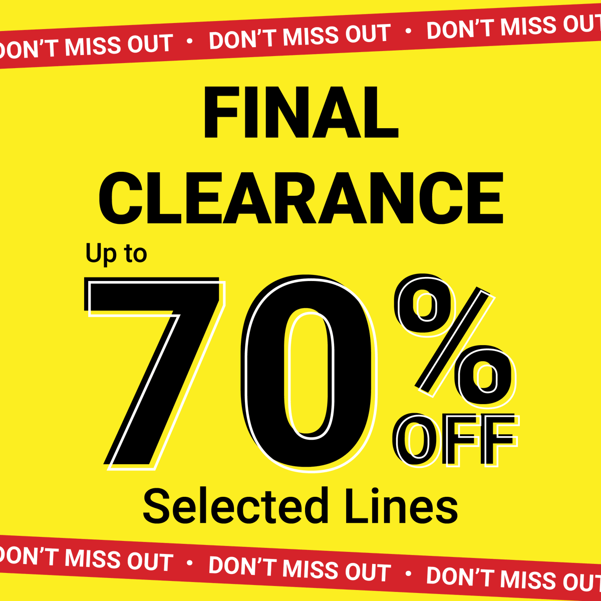 FINAL CLEARANCE... UP TO 70% OFF in-store and online!

⏳ Hurry! Don't miss out. Once it's gone it's gone.

Shop now or find your nearest Newlife Fashion store here newlifeonline.co.uk