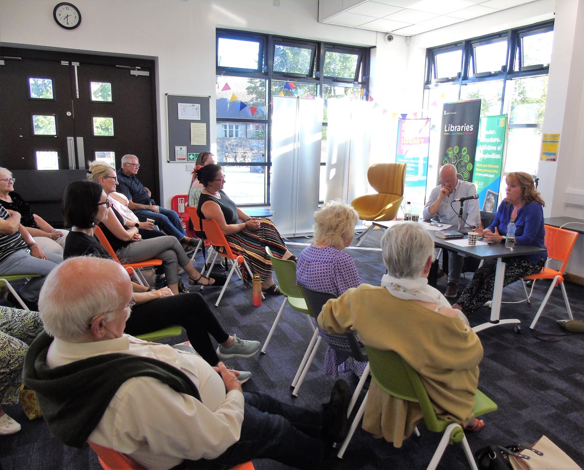 LibFalkirk's tweet photo. What a pleasure it was to have author #AnnaSmith with us at Denny on Thursday evening. She chatted about her writing, and often hair-raising experiences as a journalist, with former Daily Record colleague, Andrew Watson. https://t.co/VB8ycR1ZN4