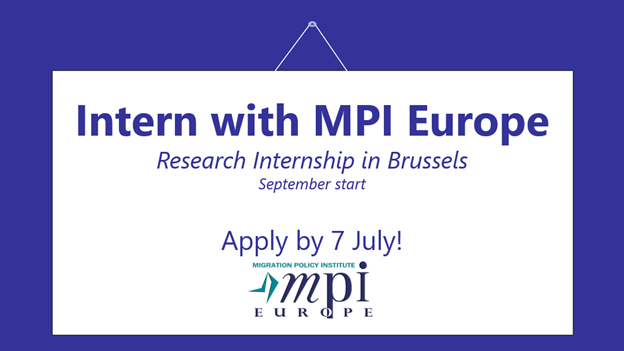 MigrationPolicy's tweet photo. LAST WEEKEND TO APPLY!

Passionate about EU humanitarian protection systems, refugee integration &amp; border management? 

@MPI_Europe is looking for a motivated intern to join its Brussels office in September!

Apply by 7 July
https://t.co/DBBylgcIFd https://t.co/a6iidGs4qA