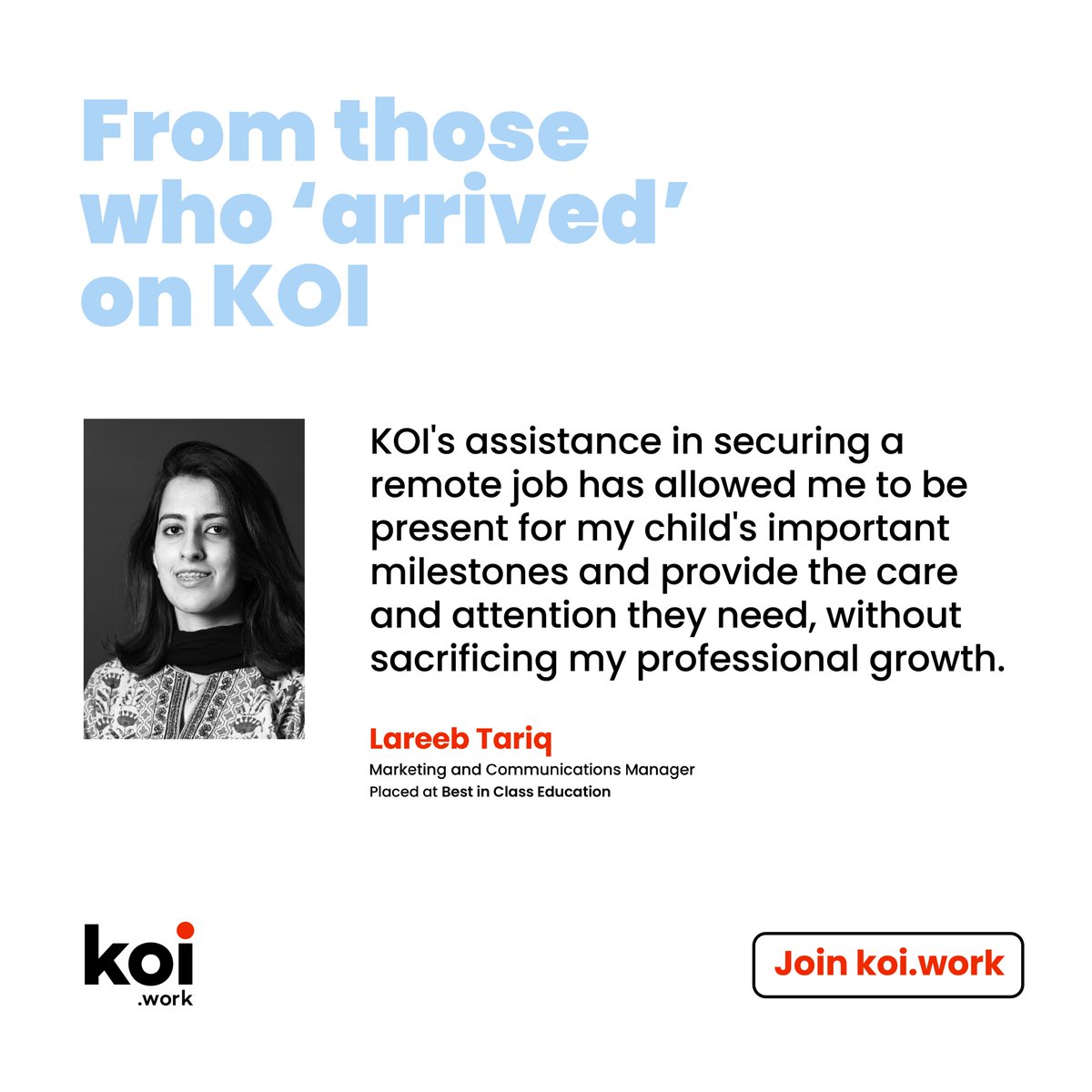 koidotwork's tweet photo. Discover limitless possibilities with KOI!
Join https://t.co/F9pcJ9qDUa today and set off on a rewarding remote job adventure, equipped with self-assurance. Enjoy the flexibility of working from any location as you follow your passions.
#RemoteJobSuccess #WorkFromAnywhere https://t.co/0OQ49g8FSa
