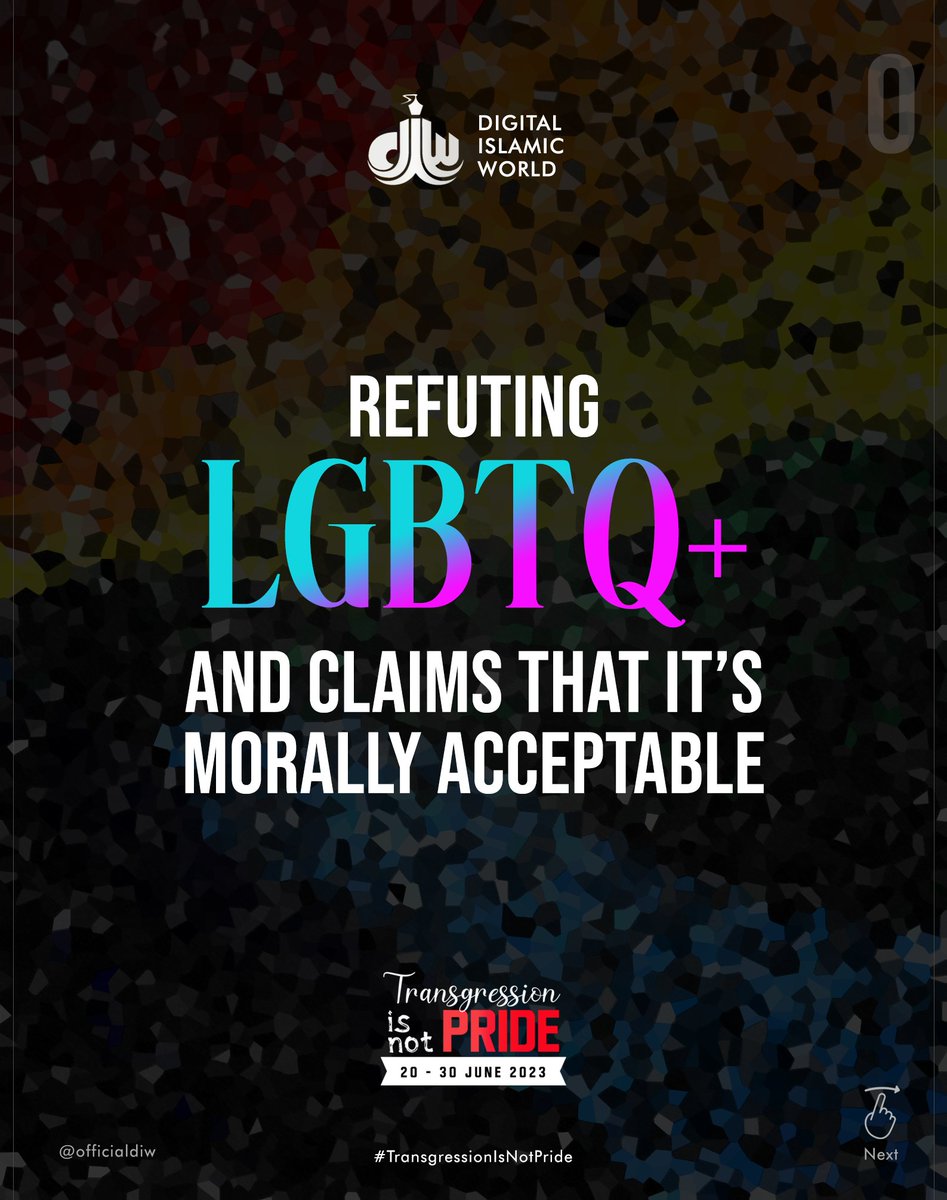 The pursuit of sexual liberation by the LGBTQ+ community is morally inconsistent, it deviates from traditional moral values and prioritizes subjective preferences over universal standards. (1/6)

[THREAD]
#TransgressionIsNotPride #DigitalIslamicWorld