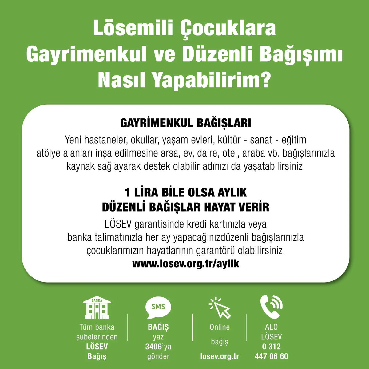 losev1998's tweet photo. Hayat veren bağışlar, nefes aldıran yardımlarla LÖSEV'de 1 liranız bile yerini buluyor; küçük büyük bağışlar hayat kurtarıyor😊💚 https://t.co/Pg5ByN71DZ