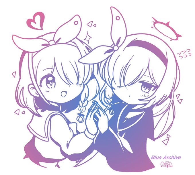 「2girls bow hairband」 illustration images(Latest)
