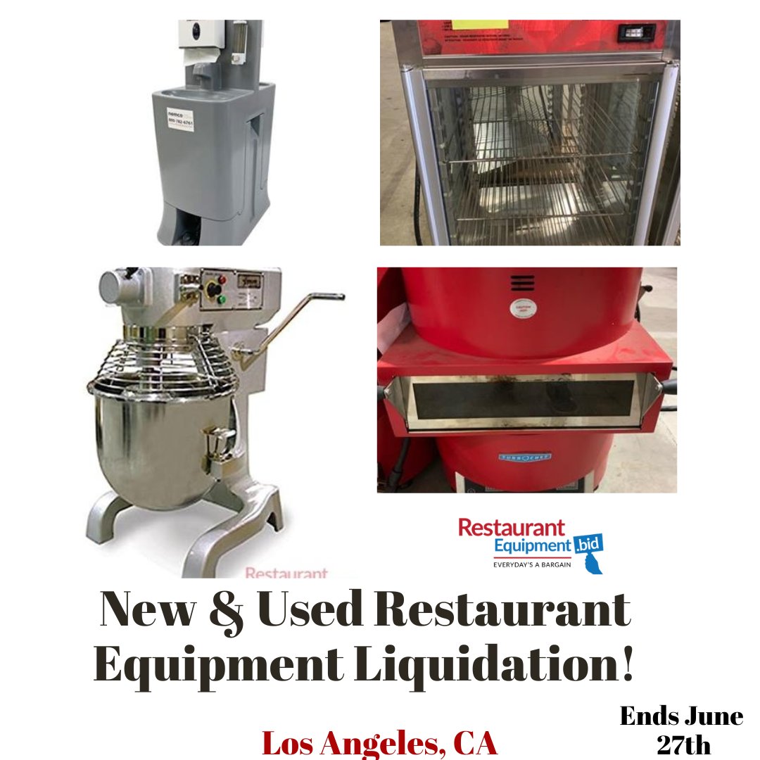 Auction in Los Angeles, CA for New & Used Restaurant Equipment!!! Bidding starts at $1!!! Don't miss your chance to bid! Hurry now!!!👀 #restaurant #restaurantowner #surplus #equipment #kitchen #sale 
ow.ly/gnWx50OVNX9