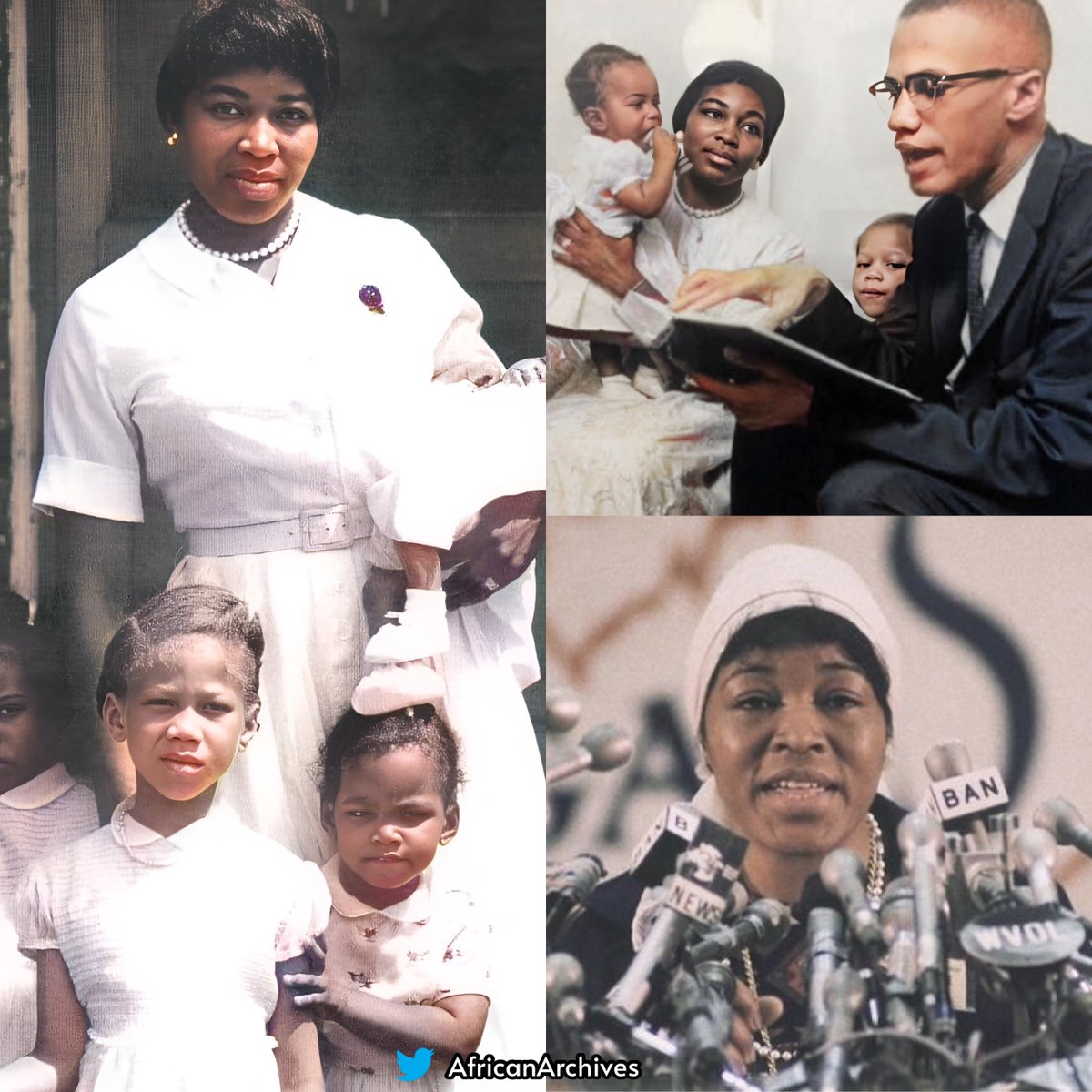 June 23, 1997 — Malcolm X's widow Betty Shabazz passed away today 🕊️

Born Betty Dean Sanders, she was an educator, civil rights advocate and the wife of Malcolm X. 

Dr. Shabazz grew up in Detroit, Michigan, where her foster parents largely sheltered her from racism. She…