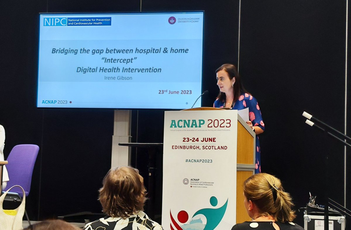 Dr Rosalynn Austin RN (@rosalynnaustin) on Twitter photo #eHealth session kicks off with <a href="/Ir_Gibson/">Irene Gibson</a> sharing the development of the "Intercept iApp" for people who have had heart attacks to bridge the gap between hospital and home.
📱designed to support #selfcare
👀 Remote monitoring
🪢connected to wearables
#ACNAP2023 #eHealth session kicks off with <a href="/Ir_Gibson/">Irene Gibson</a> sharing the development of the "Intercept iApp" for people who have had heart attacks to bridge the gap between hospital and home.
📱designed to support #selfcare
👀 Remote monitoring
🪢connected to wearables
#ACNAP2023