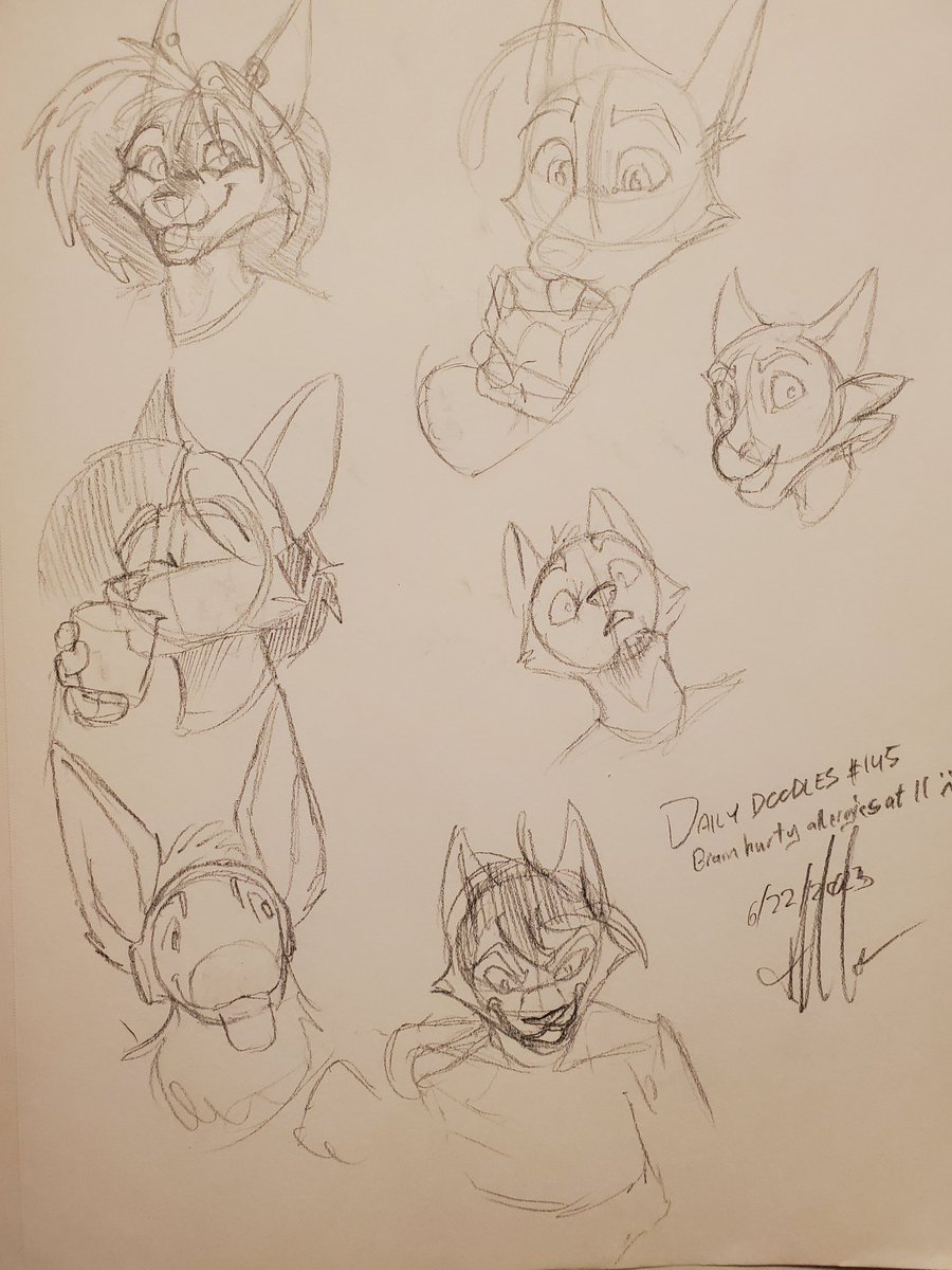 #dailydoodle #145 just a rough page if sketches between dying from allergies.   *hack, cough, wheeze, dies*  seriously, halp D:

#furry #furryart