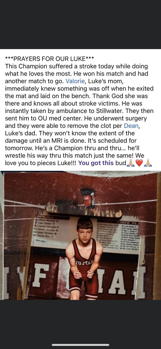 Please keep Luke and his family in your thoughts and prayers!