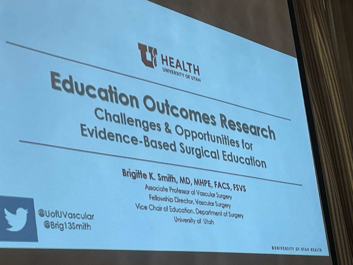 “How do we know if medical education works? <a href="/Brig13Smith1/">Brigitte K. Smith, MD, MHPE</a> from <a href="/UofUVascular/">University of Utah Vascular Surgery</a> is the 12th Annual K Wayne Johnston Lecturer <a href="/TorontoVascular/">U of T Vascular Surgery Residents</a>
