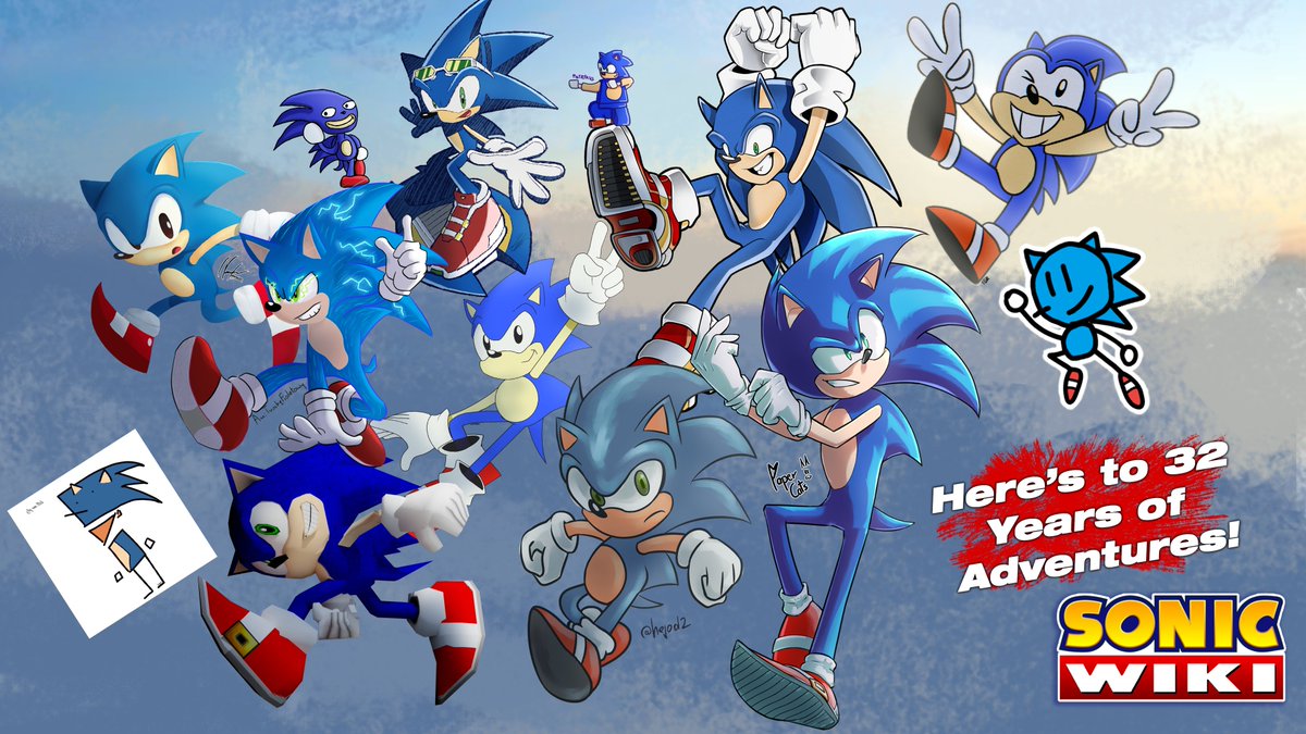 NeronZzzzz's tweet photo. #SonicTheHedeghog 32nd anniversary art collab, made with @SonicWikiPL!

#sonicfanart #Sonic32nd
(view replies for credits) https://t.co/dWeHcKHpJg