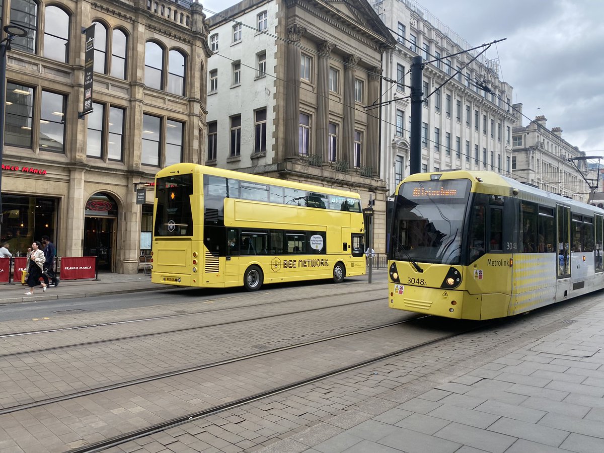 Double whammy bus and trammy! <a href="/OfficialTfGM/">Bee Network</a>