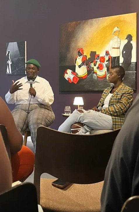 creative_kacc's tweet photo. candids from last night's #Pride2023 conversation on gender expression & performance with the incomparable @confessionoftyb, supported by #terngallery as part of programming for Jodi Minnis & Drew Weech's duo show "Balancing Act". no words other than gratitude & alignment π₯ΉππΏπ https://t.co/T5C4Iwfp6Q