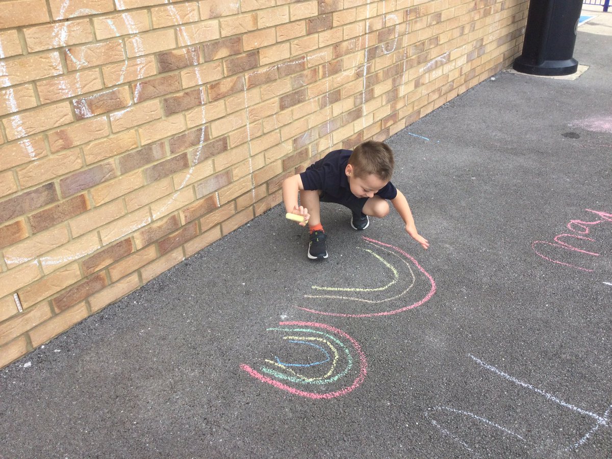 ysgolyddraig's tweet photo. #YYDDosbarthOgwr drawing rainbows & practising drawing clock faces. #YYDMaths #Outsideexperiences https://t.co/W9yhLBqSUA