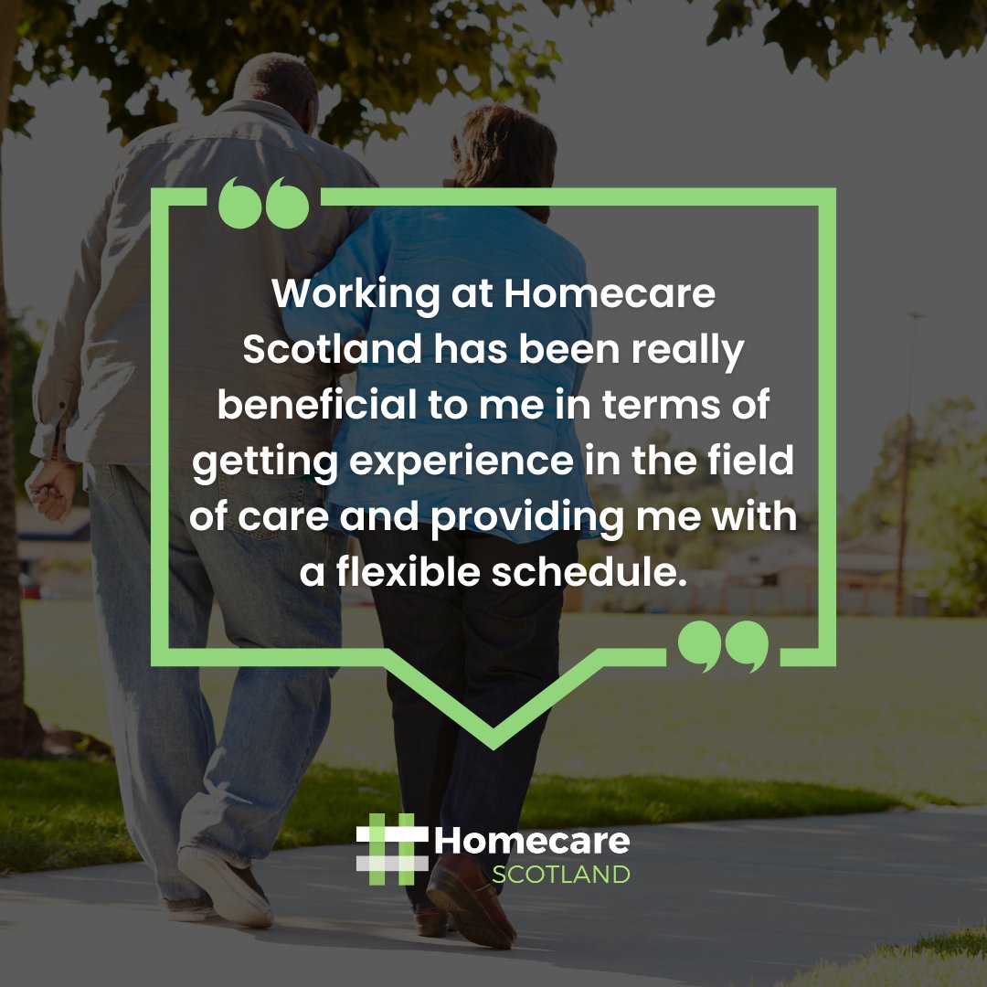 We love hearing feedback from our amazing homecare heroes!

Join today and make a change to someone's life
bit.ly/3BhjVno

#homecarescotland #homecare #carers #supportworkers