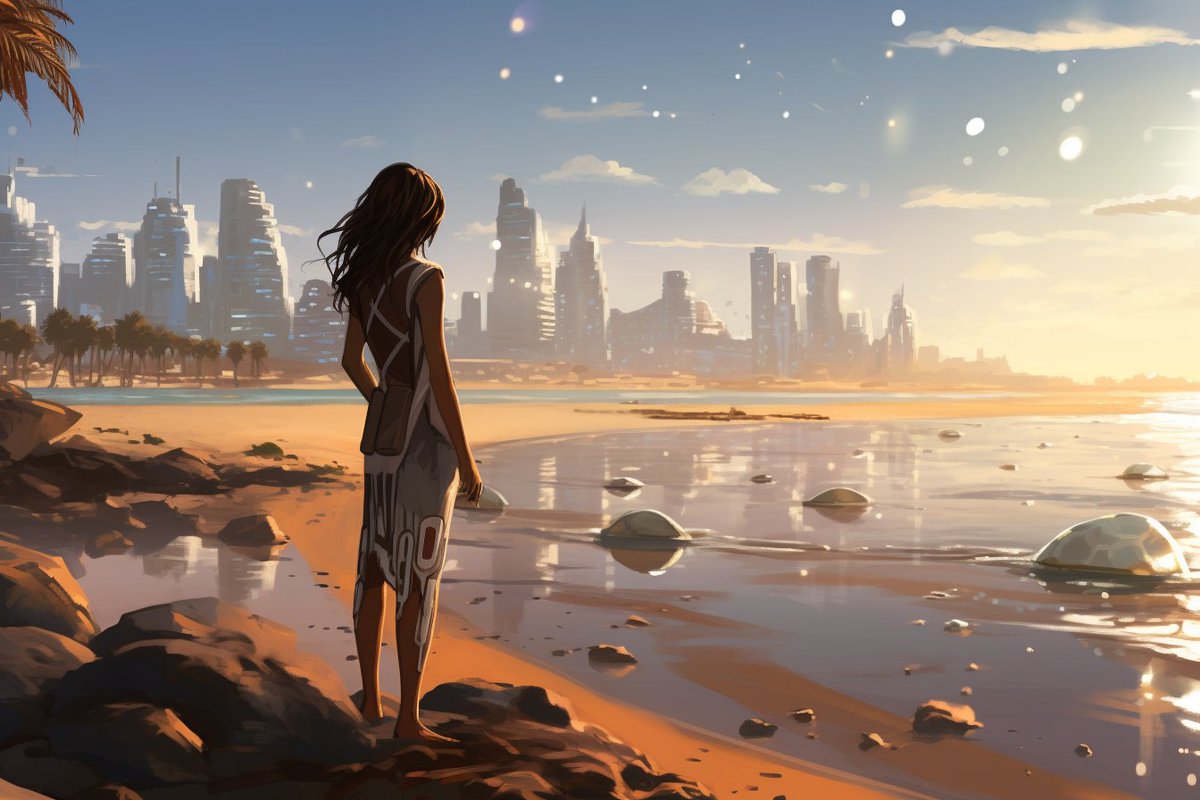 her hoard uncounted;
seashells and sand

#sixwords #haiku #senryu
#poetry #micropoetry #midjourney
(poem-generated image)