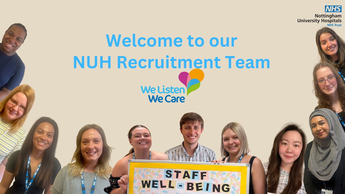Welcome to our NUH Recruitment Team Twitter Page! Here are just some of our wonderful team’s friendly faces ready to show you the vast amount of Career opportunities at NUH! To be kept up to date with vacancies, entry routes into the NHS, simply click follow 🥰 #TeamNUH