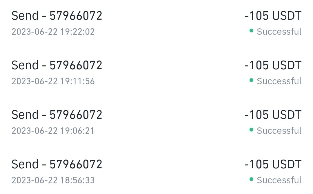 1200 coins received in 4 transactions of 300 and paid 105 USD every time 
Don't ever fall for high rates otherwise you will be scammed 
#PiNetwork #PiNetworkLive #PiNetwork2023 #Crypto #CryptoTrading #CryptoUpdate #Binance