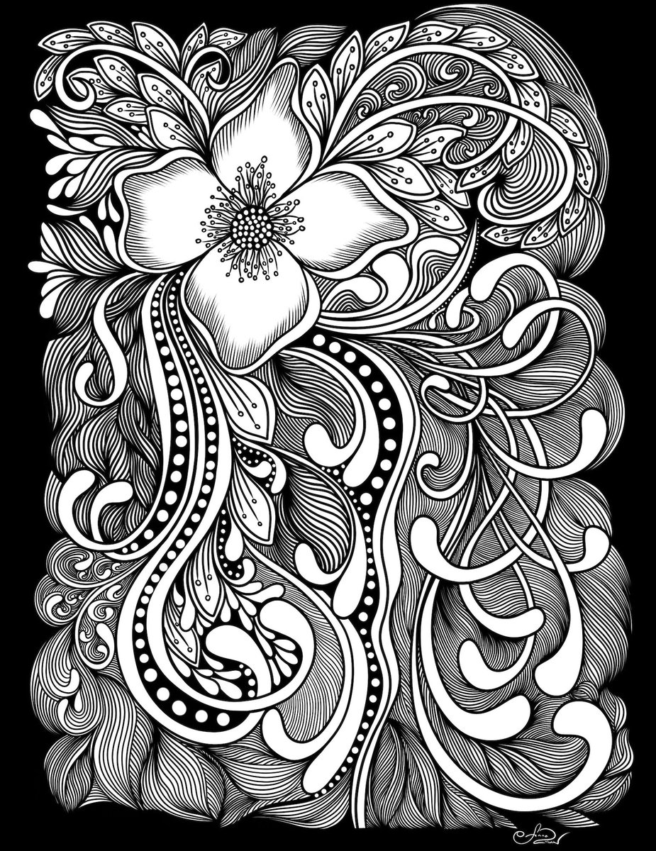 We’re spotlighting <a href="/AnnaLZubarev/">ANNA Z U B A R Ξ V</a> in <a href="/DailyRalpha/">Daily Ralphaᵍᵐ</a> today!

Anna is a black ink artist and coloring book creator from NYC. Her B&amp;W art is created from her love for flowers and nature, allowing her to imagine vibrations of all the beauty within.

<a href="/thehugxyz/">JJ</a>: thehug.xyz/artists/annazu…