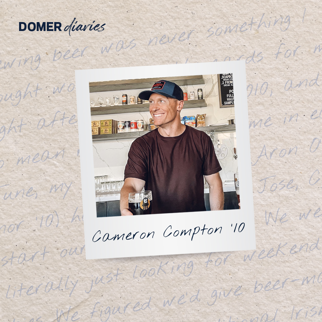 Cameron Compton '10 started making beer as a hobby after graduation. Now, he is the co-founder and head brewer at <a href="/MWCBrewing/">Midwest Coast Brewing</a> in West Town, Chicago. 

#DomerDiaries // go.nd.edu/94882f