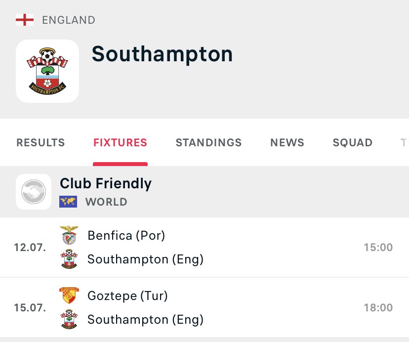 Benfica? I’ve not been on here a lot recently but did I miss that we are playing Benfica before Goztepe? #SaintsFC