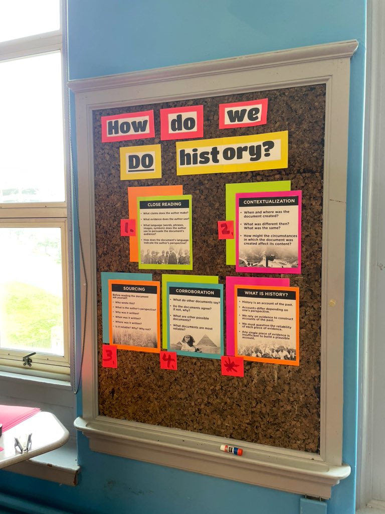 Decided I want to arrive to a fresh bulletin board in September. This one is 💯% @SHEG_Stanford mindset. 
😤 #maedu #history