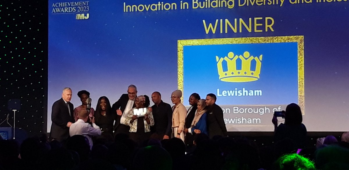 Massive congratulations to <a href="/LewishamCouncil/">Lewisham Council</a>'s youth offending team - proud winners of this year's MJ award for innovation in building diversity and inclusion 😁👏👏🍾🍾

Very impressive and well-deserved.