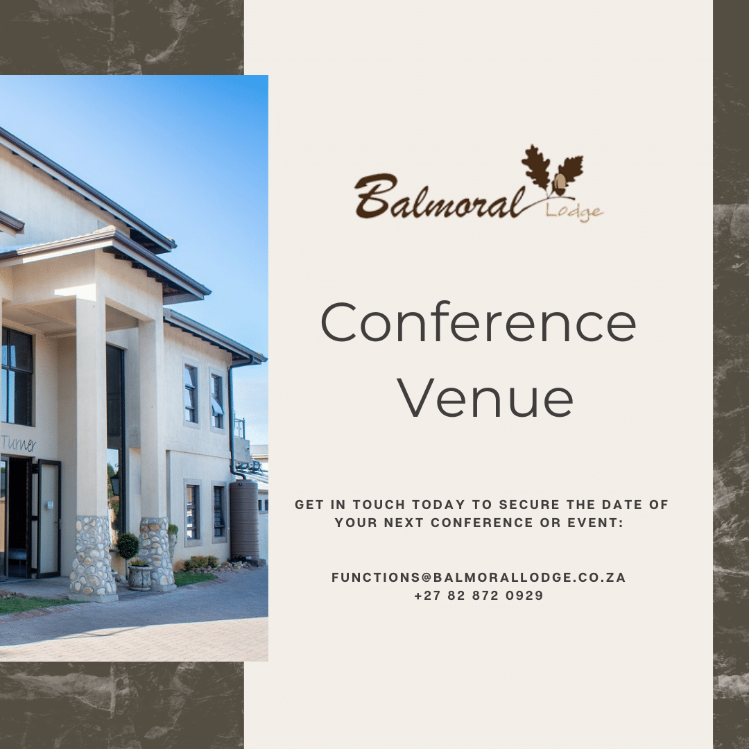 BalmorallodgeSA's tweet image. With various conferencing venues and options, Balmoral Lodge has what you need. 

Get in touch today to secure the date of your next conference or event: functions@balmorallodge.co.za or +27 82 872 0929

#Conferencing #EventPlanning #MultipleOptions #BalmoralLodge