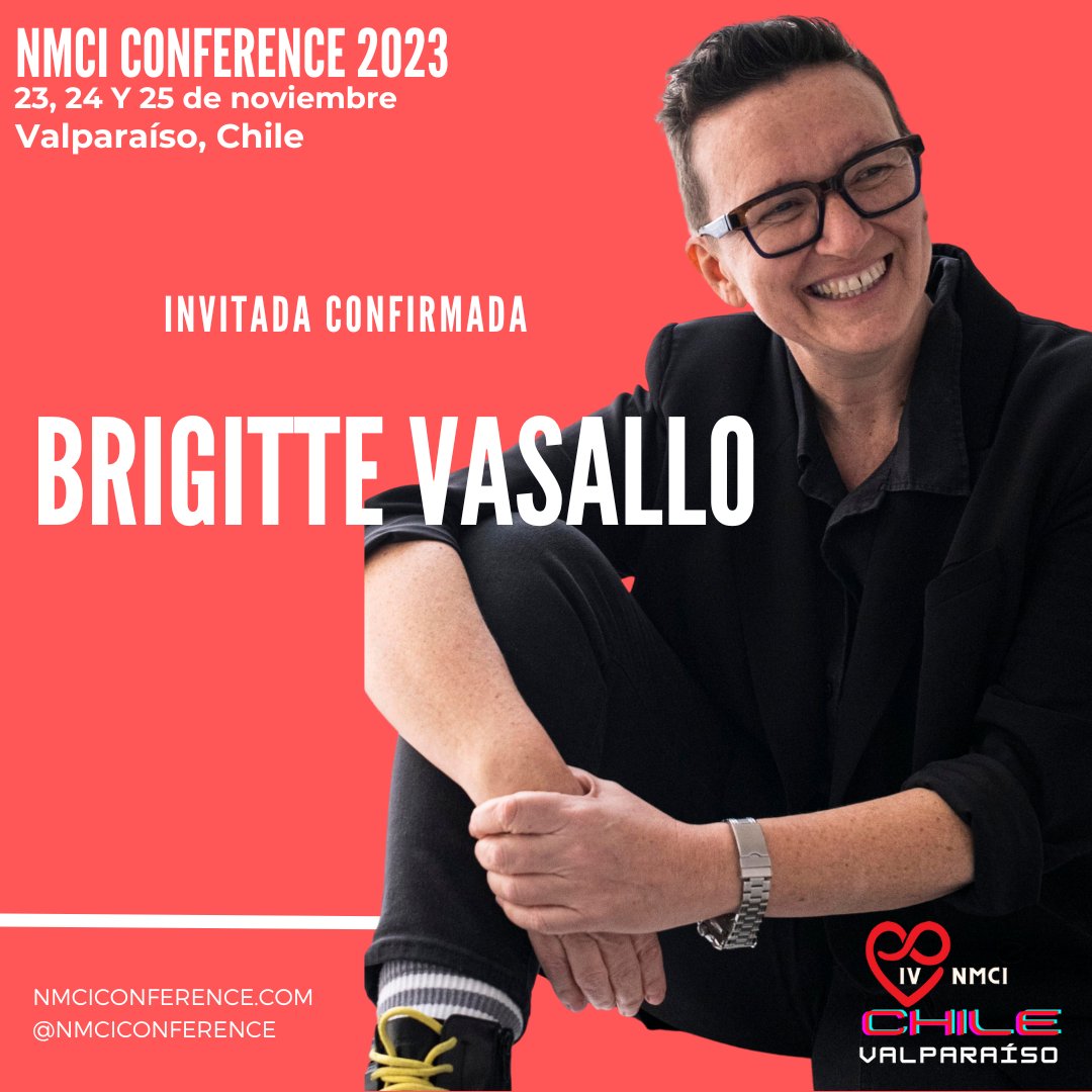 Nos emociona anunciar la presentación de Brigitte Vasallo, reconocida autora del influyente libro "Pensamiento Monógamo Terror Poliamoroso" (2017) en #NMCI2023 Valparaíso, Chile.
Visita nuestro sitio web, nmciconference.com, para conocer más detalles.