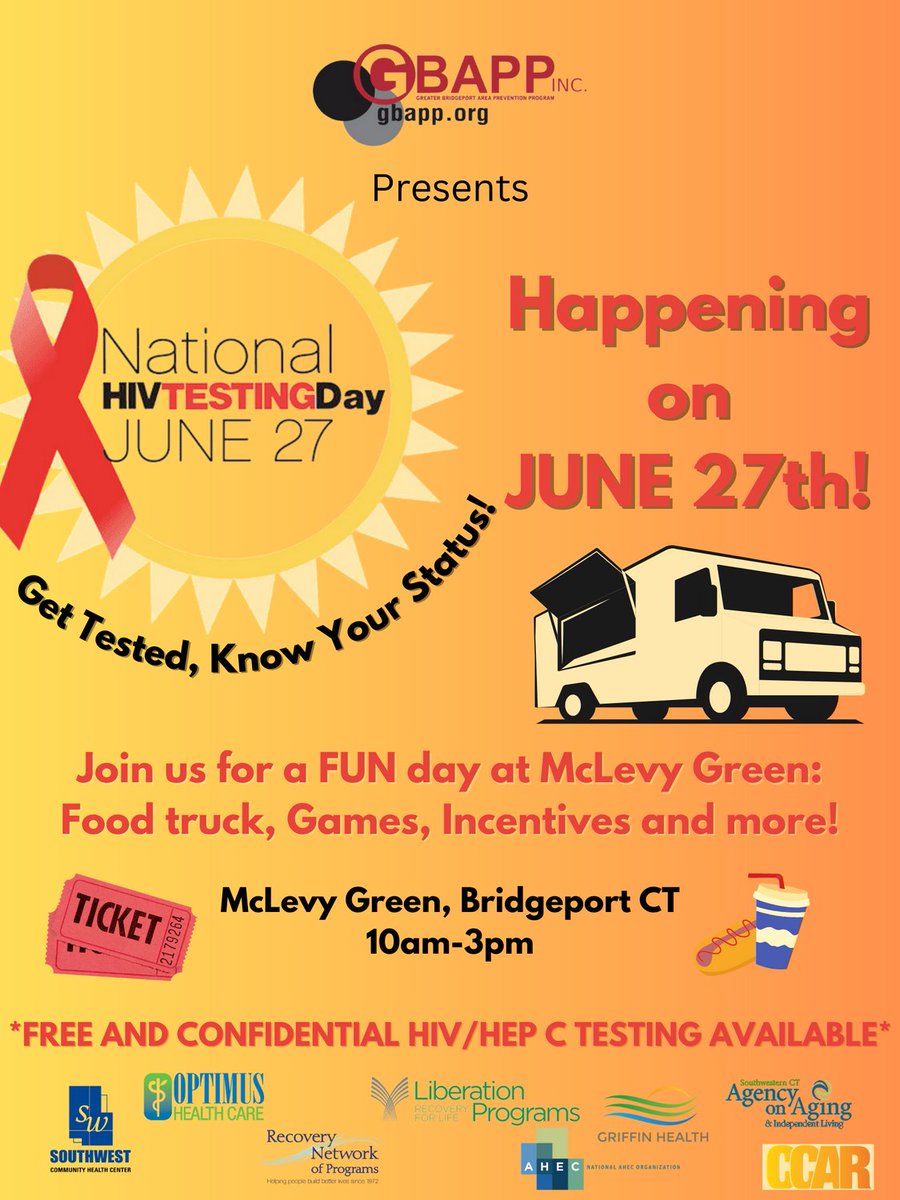 #NationalHIVTestingDay is 4 days away! Come join #GBAPP and staff at Mclevy Green for a day of fun games, interactions and free and confidential #HIV testing with us! #KnowYourStatus #FreeTesting #KnowingIsBetter #hivawarness #hiveducation