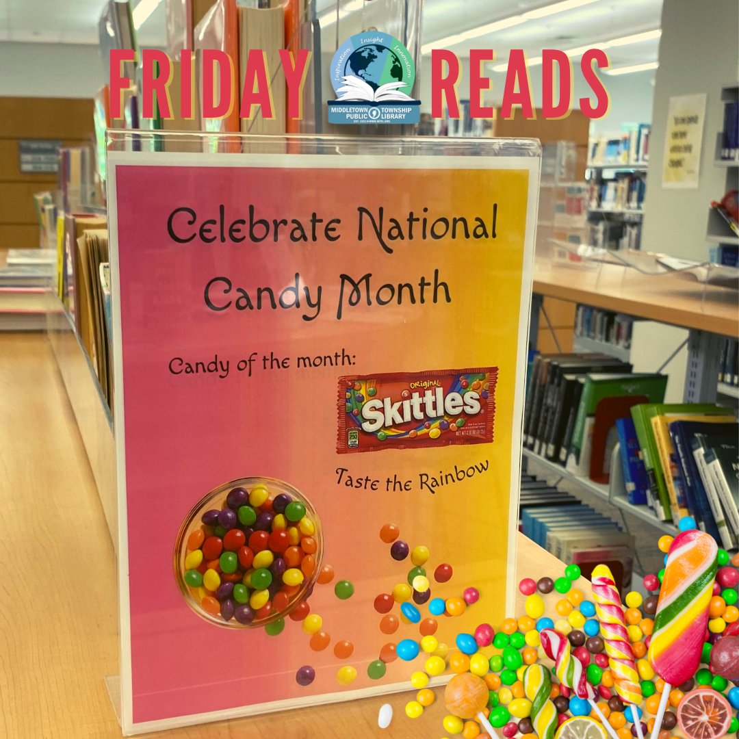MiddletownPL's tweet image. Grab a brightly colored #FridayRead to brighten this cloudy June day from MTPL's National Candy Month book display in Reference! Find recommended reads with bright covers and candy-related titles to sweeten your weekend, no sugar added!

#candymonth #FridayReads #bookdisplay