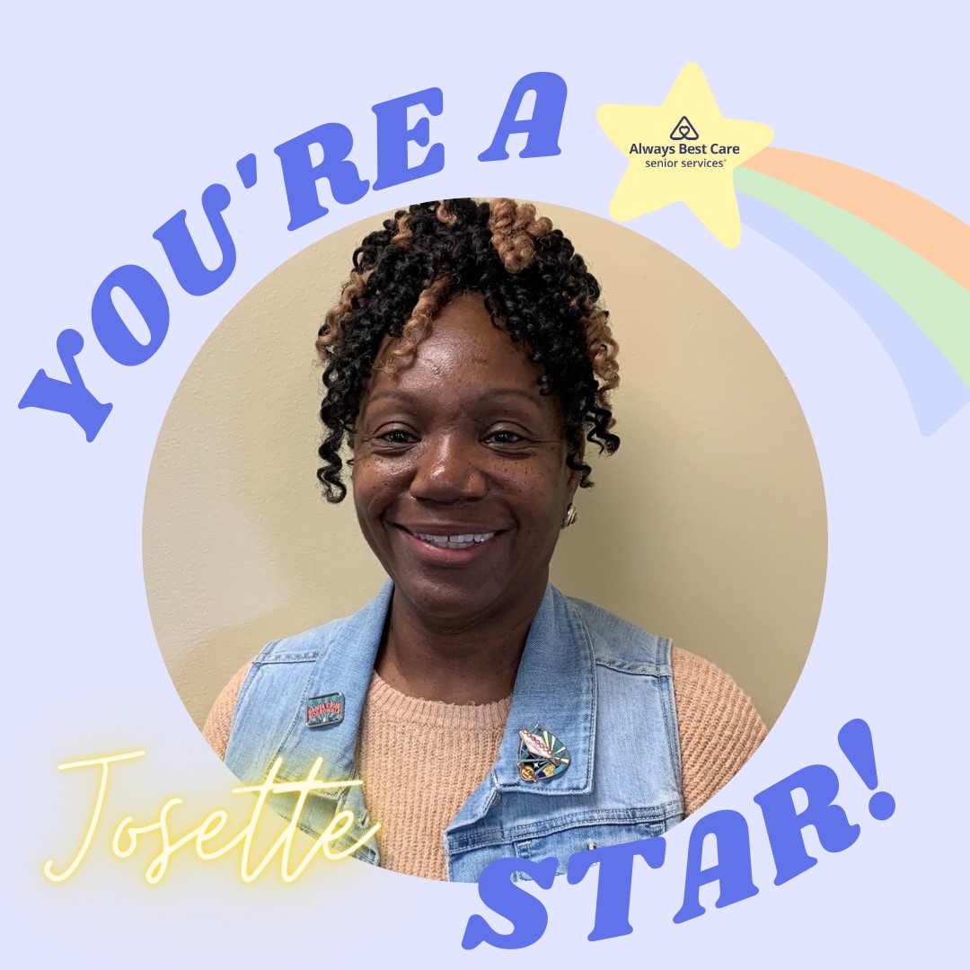 Congratulations Josette on her second time being a Shining Star! ⭐

#ShiningStar #EmployeeAppreciation #Caregiver #AlwaysBestCare #AlwaysHiring #SeniorCare #Aging #ElderlyCare #CaregivingJob #CaregiverAppreciation #ElderlyCareJob #Richmond #RVA #Testimonial #RichmondSouth