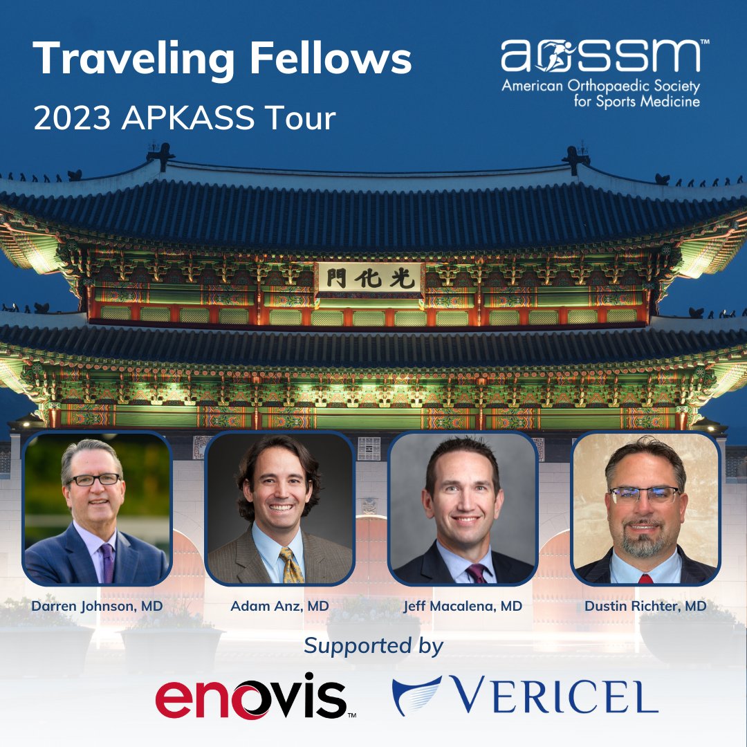 aossm1972's tweet photo. The AOSSM traveling fellows kick off their Asia-Pacific Knee, Arthroscopy and Sports Medicine Society (#APKASS) tour in Seoul, Korea. Over the next three weeks, these four fellows will make stops throughout Asia. Stay tuned for more trip highlights!

#SportsMedicine #Orthopaedics https://t.co/HKID3hJYPk