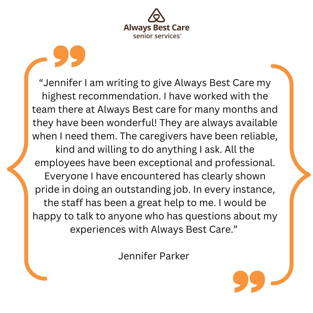 For more information about Always Best Care and the services that we offer, please call us at 205-874-9730 or e-mail us at jmancuso@abc-seniors.com.

#SeniorCare #Caregiver #HomeCare #Aging #Elderly #Caregiving #Birmingham #ElderlyCare #AlwaysBestCare #Testimonial