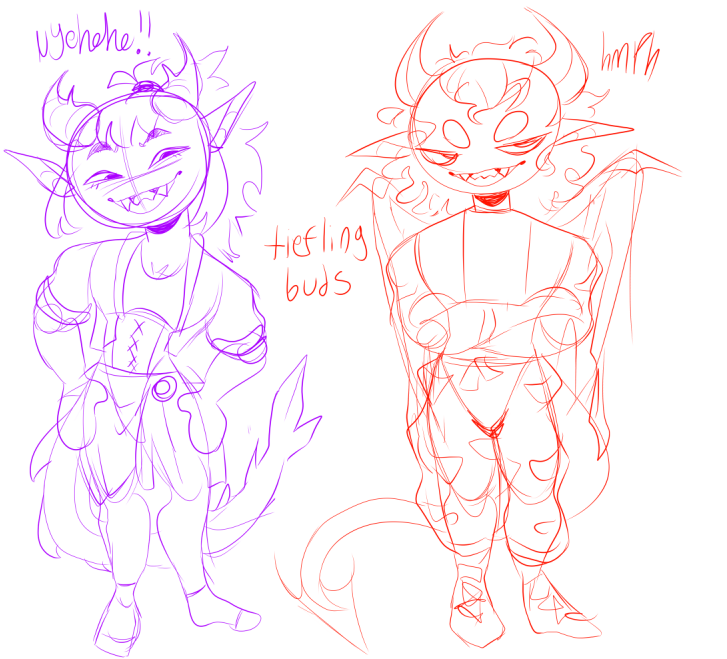 zeeteroni's tweet photo. hey guys, sorry for kinda disappearing for a hot second!  here's some of my friends characters for a DND campaign i'm running >:) are any of you doing artfight? lmk your user!! #dnd @tiefling #art #artmoots #tattoos #characters #artmutuals #cos #curseofstrahd https://t.co/NCJJZZm8q0