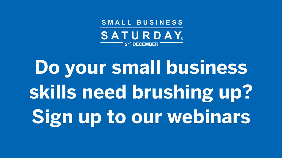 From social media and marketing to accounting and staying productive, our FREE webinars cover a wide range of small business skills. Join us and brush up your skills!

Sign up to our newsletter to find out about all upcoming webinars: smallbusinesssaturdayuk.com/#sign-up-newsl…