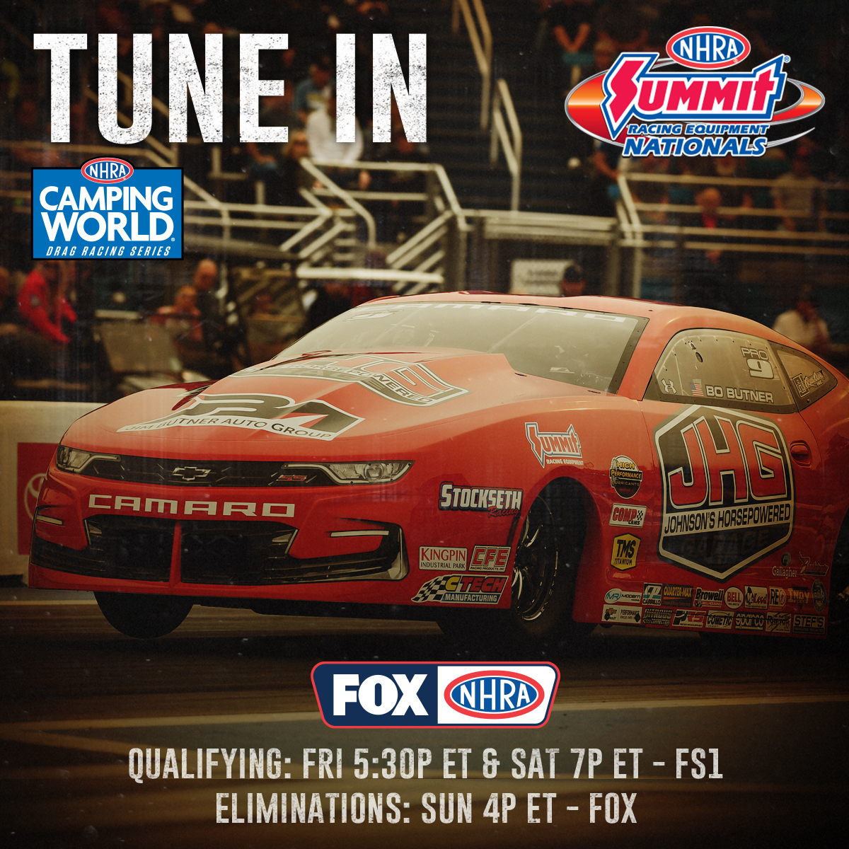 Don't miss the #NHRAonFOX coverage this weekend from the <a href="/NHRA/">NHRA</a> #NorwalkNats! 

Qualifying Fri: 5:30 PM ET / FS1
Qualifying Sat: 7PM ET / FS1
Eliminations Sun: 4 PM ET / FOX