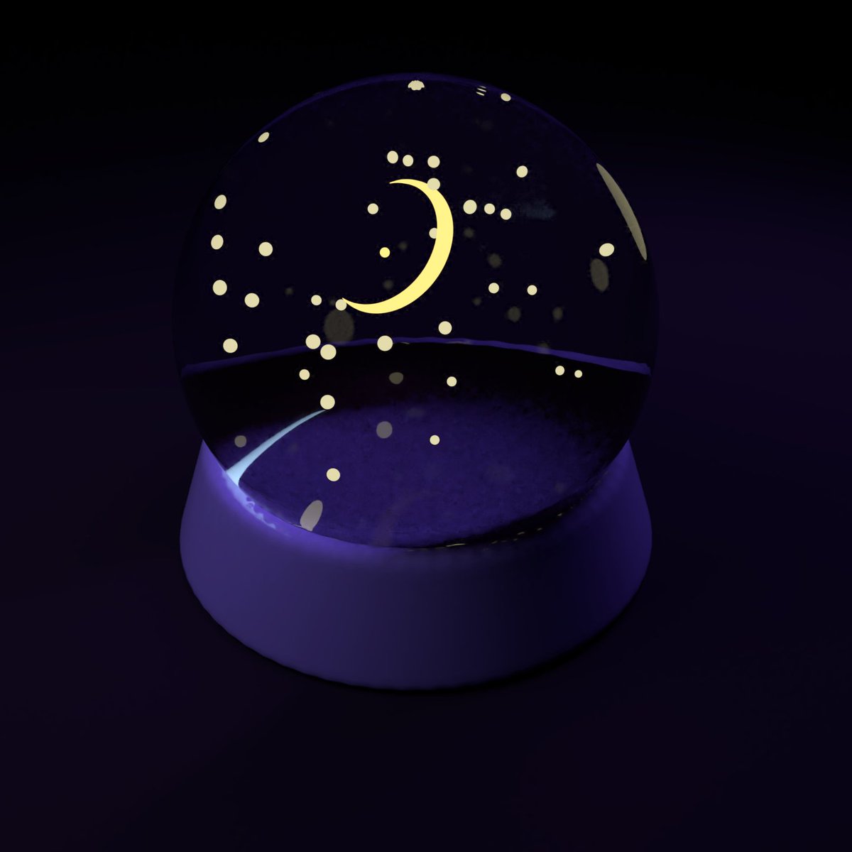 A glass ball with the moon and stars inside
كره زجاجية داخلها القمر و النجوم

#blender  #b3d #STARS #moon #Space