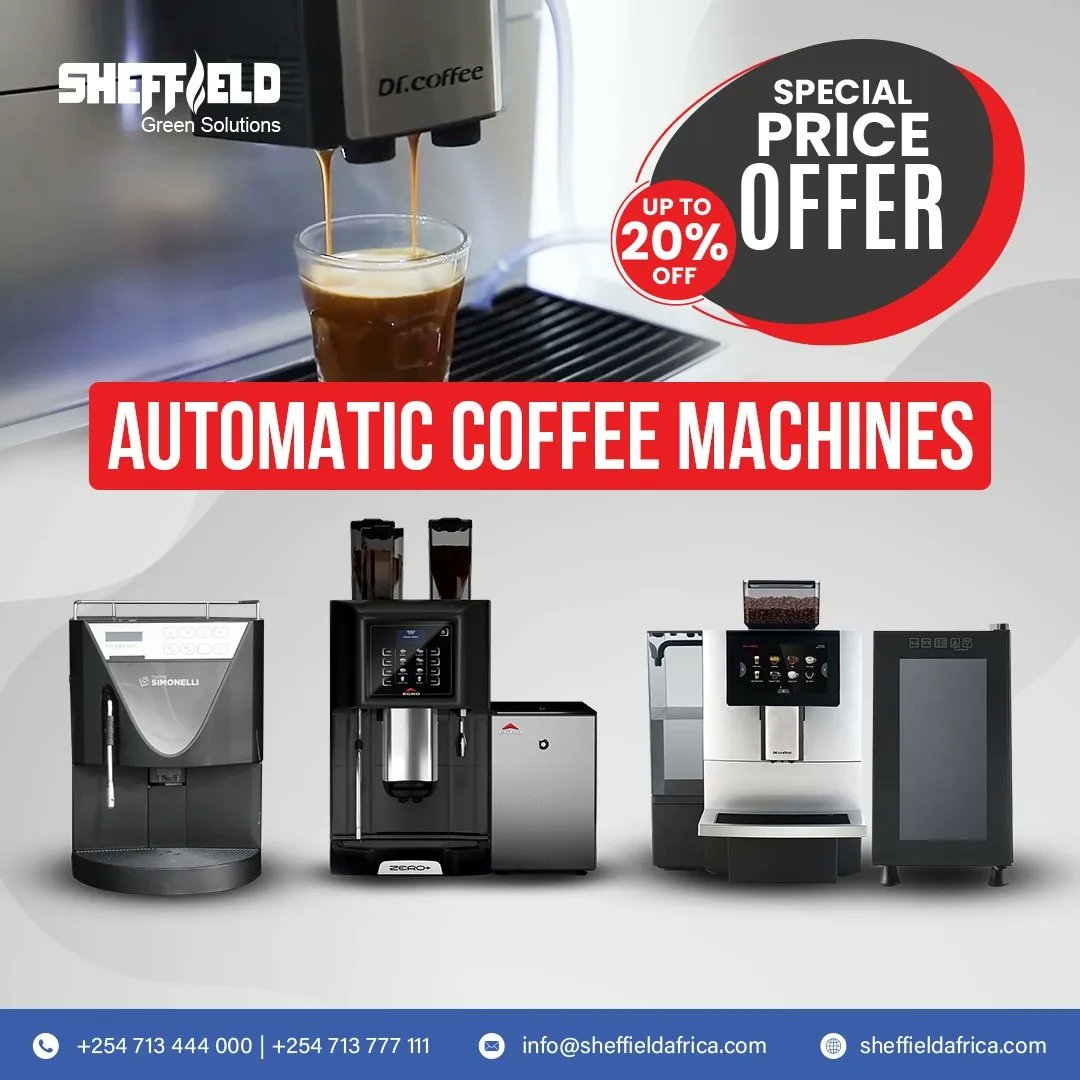 sheffield_afric's tweet image. Unlock the perfect coffee brew with our premium coffee solutions designed to enhance your coffee business with our exclusive promotion of up to 20% Discounts. Contact us 0713444111 #SheffieldAfrica #CoffeeSolutions