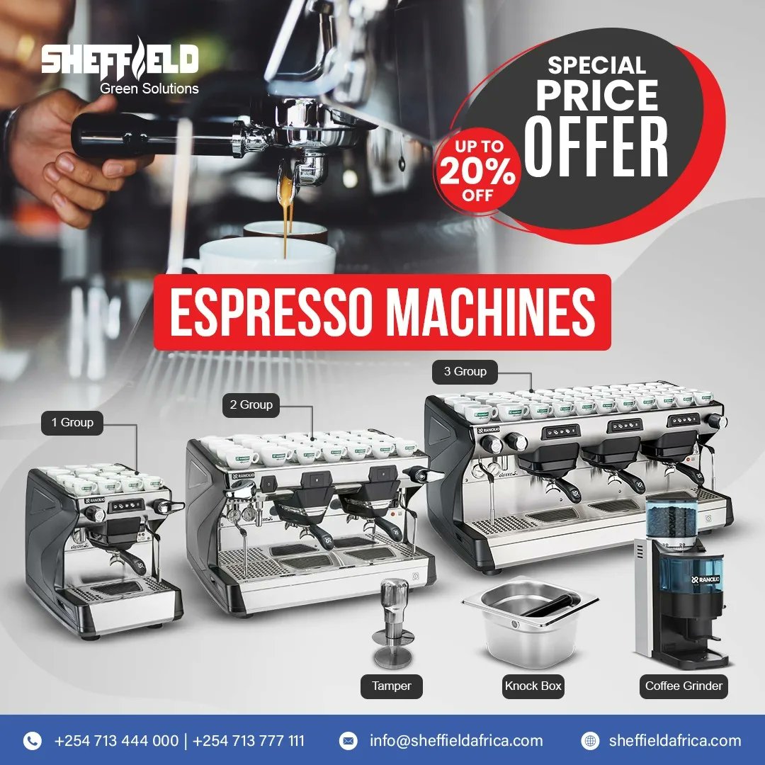 sheffield_afric's tweet image. Unlock the perfect coffee brew with our premium coffee solutions designed to enhance your coffee business with our exclusive promotion of up to 20% Discounts. Contact us 0713444111 #SheffieldAfrica #CoffeeSolutions