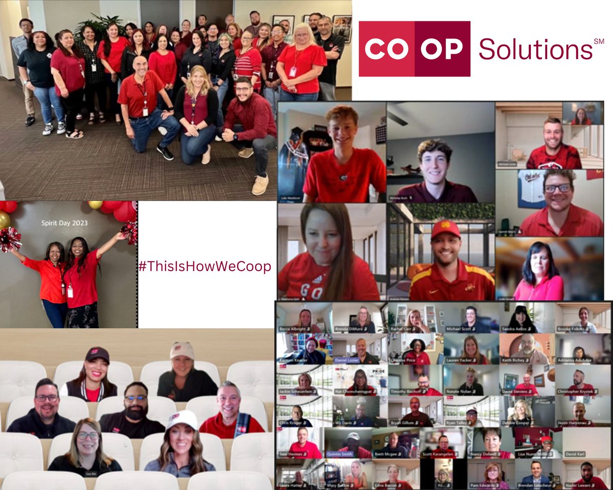 We've got spirit, yes we do. We've got Co-op spirit, how about you? The @Co_opSolutions Culture crew is at it again and on 6/21 we celebrated our company spirit by wearing red, enjoying food trucks, and holding and all staff meeting. #ThisIsHowWeCoop! #funatwork #cooplife