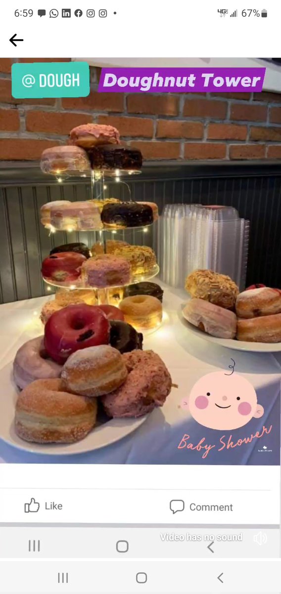 Happy Birthday or Baby Shower this is a great way to celebrate. #HappyBirthday #babyshower #celebrate #donuts #Doughnuts #Birthday