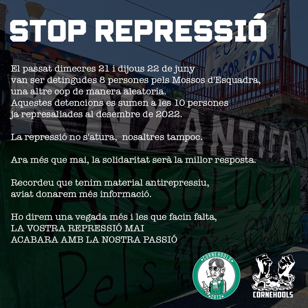 COMUNICAT OFICIAL.

STOP REPRESSIÓ.